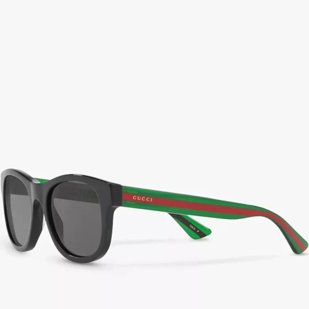 ❌SOLD❌New Gucci GG0003SN 006 52 - Black/Green Sunglasses - Picture 2 of 13